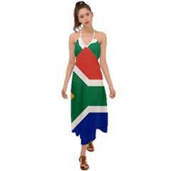 South Africa Flag Halter Tie Back Dress  by FlagGallery