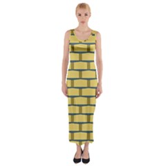 Pattern Wallpaper Fitted Maxi Dress