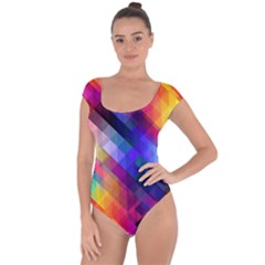 Abstract Background Colorful Pattern Short Sleeve Leotard  by HermanTelo