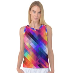 Abstract Background Colorful Pattern Women s Basketball Tank Top