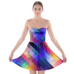 Abstract Background Colorful Pattern Strapless Bra Top Dress