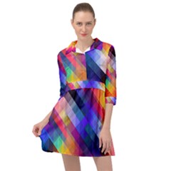 Abstract Background Colorful Pattern Mini Skater Shirt Dress