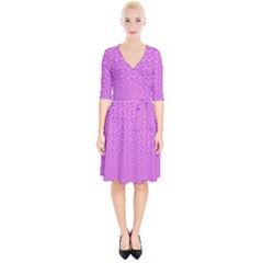 Background Polka Pink Wrap Up Cocktail Dress