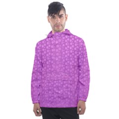 Background Polka Pink Men s Front Pocket Pullover Windbreaker