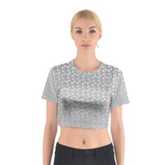 Background Polka Grey Cotton Crop Top by HermanTelo