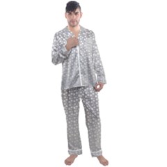 Background Polka Grey Men s Satin Pajamas Long Pants Set by HermanTelo