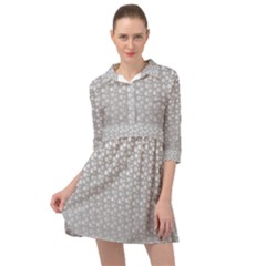 Background Polka Grey Mini Skater Shirt Dress