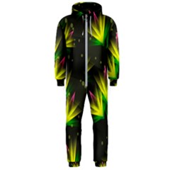 Floral Abstract Lines Hooded Jumpsuit (men) 