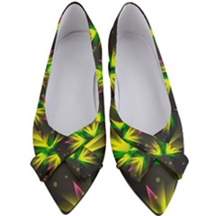 Floral Abstract Lines Women s Bow Heels