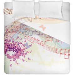 Music Notes Abstract Duvet Cover Double Side (king Size)
