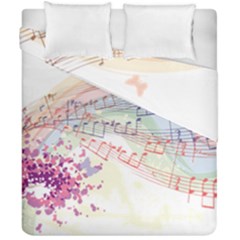 Music Notes Abstract Duvet Cover Double Side (california King Size)