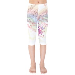 Music Notes Abstract Kids  Capri Leggings 