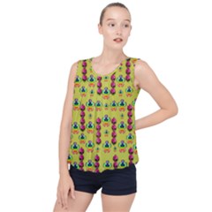 Power Can Be Flowers And Ornate Colors Decorative Bubble Hem Chiffon Tank Top by pepitasart