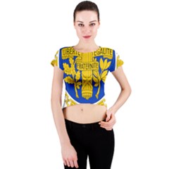 Coat Of Arms Of The French Republic Crew Neck Crop Top by abbeyz71