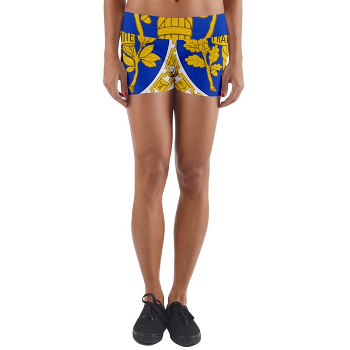 Coat Of Arms Of The French Republic Yoga Shorts