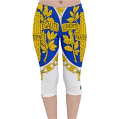 Coat Of Arms Of The French Republic Velvet Capri Leggings  by abbeyz71