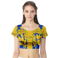 Arms Of The French Republic Short Sleeve Crop Top by abbeyz71