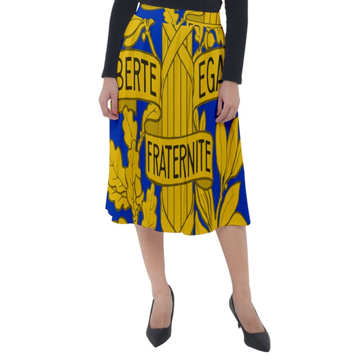 Arms of The French Republic Classic Velour Midi Skirt 