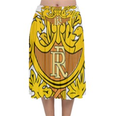 French Republic Diplomatic Emblem Velvet Flared Midi Skirt by abbeyz71