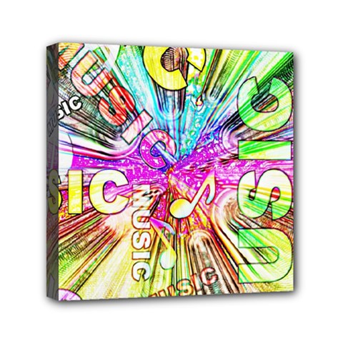 Music Abstract Sound Colorful Mini Canvas 6  X 6  (stretched)