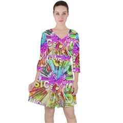 Music Abstract Sound Colorful Ruffle Dress by Mariart