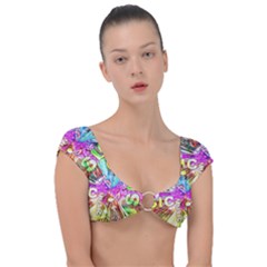 Music Abstract Sound Colorful Cap Sleeve Ring Bikini Top by Mariart