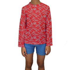 Background Abstraction Red Gray Kids  Long Sleeve Swimwear