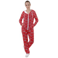 Background Abstraction Red Gray Women s Tracksuit
