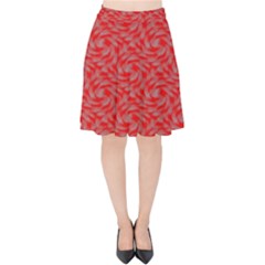Background Abstraction Red Gray Velvet High Waist Skirt