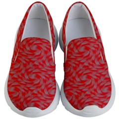 Background Abstraction Red Gray Kids  Lightweight Slip Ons