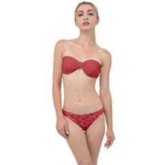 Background Abstraction Red Gray Classic Bandeau Bikini Set