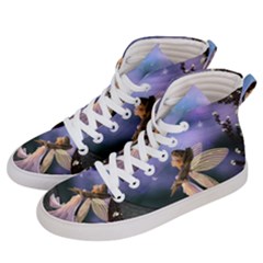 Little Fairy With Dove Men s Hi-top Skate Sneakers by FantasyWorld7