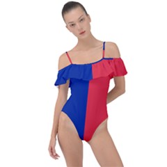 Flag Of Paris Frill Detail One Piece Swimsuit by abbeyz71