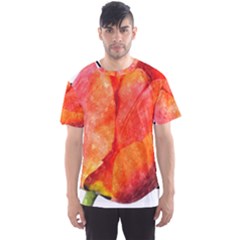 Tulip Watercolor Red And Black Stripes Men s Sports Mesh Tee