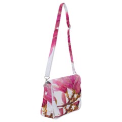 Magnolia Roze Aquarel Watercolor Shoulder Bag With Back Zipper by picsaspassion