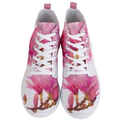 Magnolia Roze Aquarel Watercolor Men s Lightweight High Top Sneakers by picsaspassion