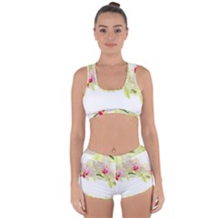 Phalenopsis Orchid White Lilac Watercolor Aquarel Racerback Boyleg Bikini Set by picsaspassion