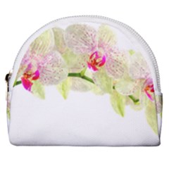 Phalenopsis Orchid White Lilac Watercolor Aquarel Horseshoe Style Canvas Pouch by picsaspassion