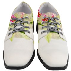 Phalenopsis Orchid White Lilac Watercolor Aquarel Women Heeled Oxford Shoes by picsaspassion