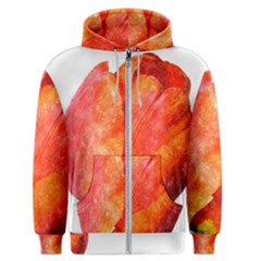 Spring Tulip Red Watercolor Aquarel Men s Zipper Hoodie by picsaspassion