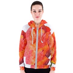 Spring Tulip Red Watercolor Aquarel Women s Zipper Hoodie by picsaspassion