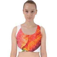 Spring Tulip Red Watercolor Aquarel Velvet Racer Back Crop Top by picsaspassion