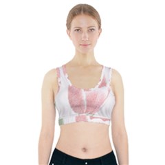 Tulip Red White Pencil Drawing Sports Bra With Pocket by picsaspassion