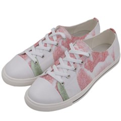 Tulip Red White Pencil Drawing Women s Low Top Canvas Sneakers by picsaspassion