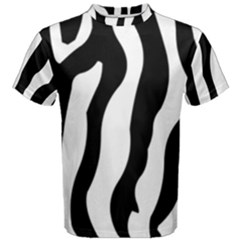 Wild Zebra Pattern Black And White Men s Cotton Tee by picsaspassion