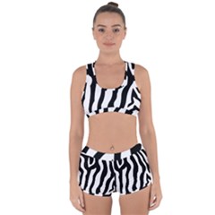 Wild Zebra Pattern Black And White Racerback Boyleg Bikini Set by picsaspassion