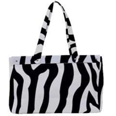 Wild Zebra Pattern Black And White Canvas Work Bag by picsaspassion