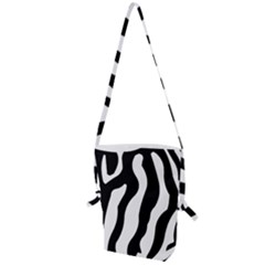 Wild Zebra Pattern Black And White Folding Shoulder Bag by picsaspassion