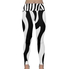 Wild Zebra Pattern Black And White Lightweight Velour Classic Yoga Leggings