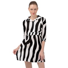Wild Zebra Pattern Black And White Mini Skater Shirt Dress by picsaspassion